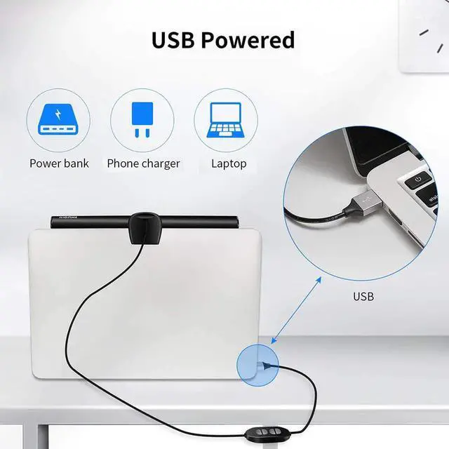 Alt view image 3 of 5 - 26cm LCD Monitor Light Display Hanging Lamp Laptop Intelligent Office Desk Lamp Reading Light