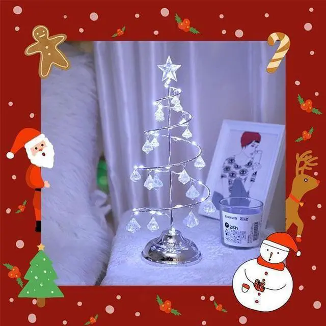 Alt view image 3 of 5 - Light Up Christmas Tree Mini Christmas Tree With Lights Small Accessories Cone Gifts Christmas Desktop New Year Decorati