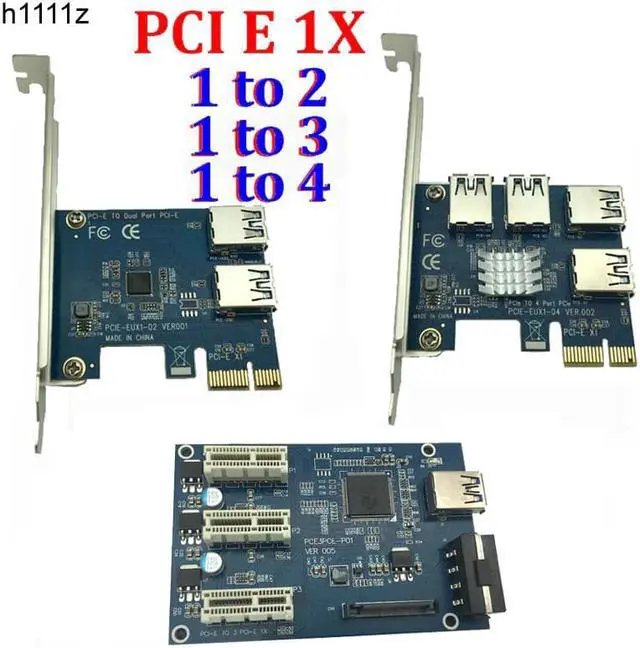Main image of E 1 to 3 / 4 / 2  express 1X slots Riser Card Mini ITX to external 3 -E slot adapter e Port Multiplier Card VER005