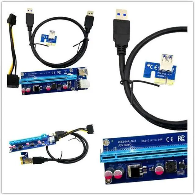 Alt view image 3 of 3 - New USB3.0 PCI-E Express 1x To 16x Extender Riser Card Adapter SATA 6Pin Power Cable 18Mar27 Drop Ship