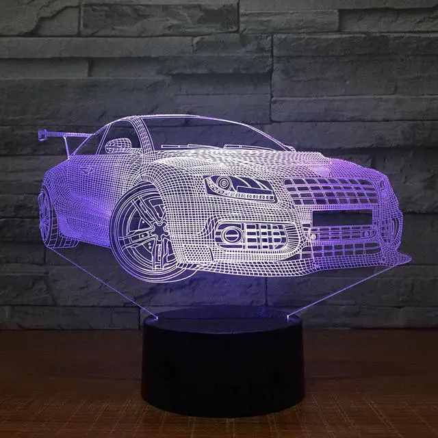 Alt view image 4 of 5 - Super Car Touch Table Lamp 7 Colors Changing Desk Lamp 3D Lamp Novelty Led Night Lights For Local Shop Retail or Drop Shipping