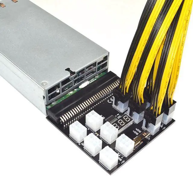 Alt view image 5 of 5 - 12X6Pin Power Supply Breakout Board Adapter Converter 12V for Ethereum BTC Antminer Miner Mining  Server PSU GPU