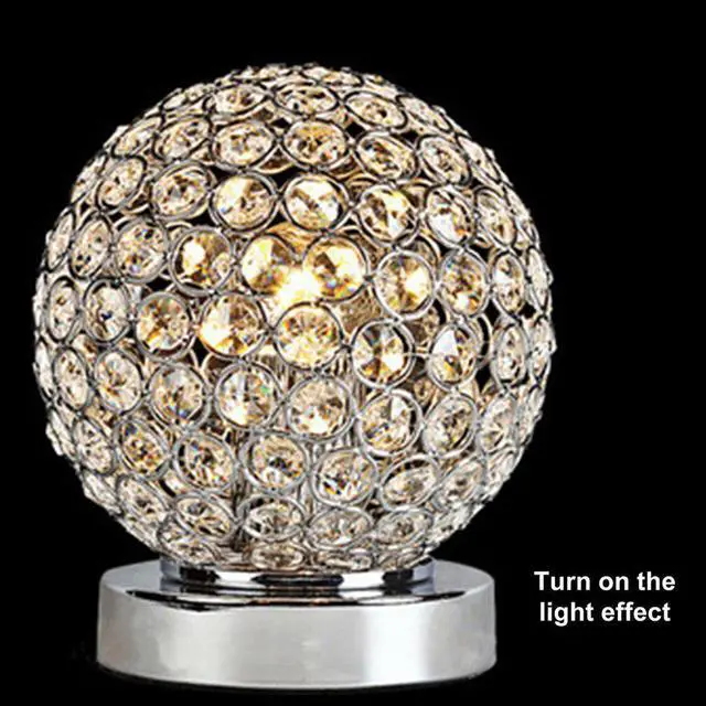 Alt view image 2 of 5 - 1pcs Luxury Crystal Table Lamp Home Bedroom Living Room Crystal Table Lamp Hardware Plating Spherical Crystal Table Lamp