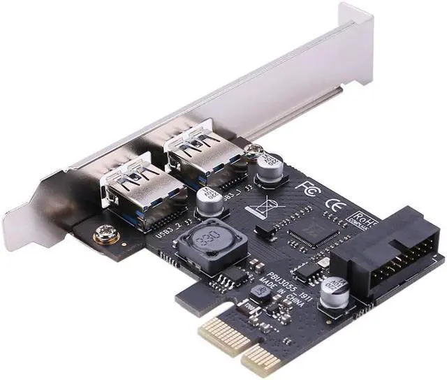Alt view image 3 of 5 - 2 Port USB 3.0 PCI-e x1 Expansion Card PCI Express Adapter for Desktop