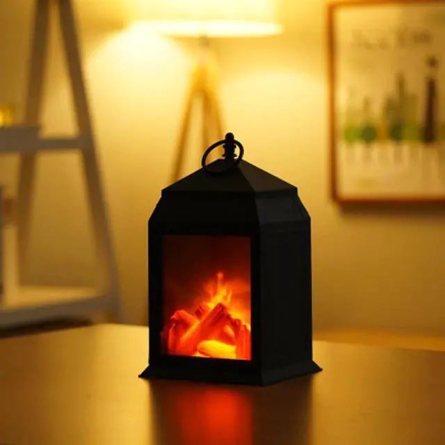 Alt view image 2 of 5 - Flame Lantern Lamps Simulated Fireplace Battery Courtyard Room Decor Flame Nordic Style Decoration Christmas Ornament #YL10