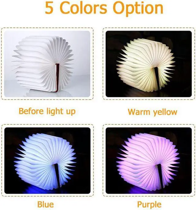 Alt view image 4 of 5 - Book Lamp Portable USB Rechargeable LED Magnetic Colorful Foldable Night Light Desk Lamp Christmas Home Decoration