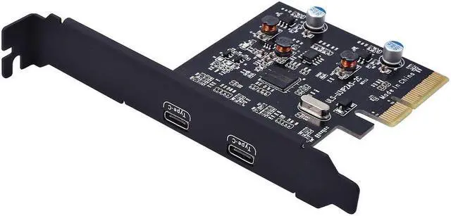 Alt view image 2 of 5 - PCI Express 4X to USB 3.1 Gen2 10Gbps 2-Port Type C Expansion Card Adapter For Desktop Computer Windows 7/8/8.1/10/Linux