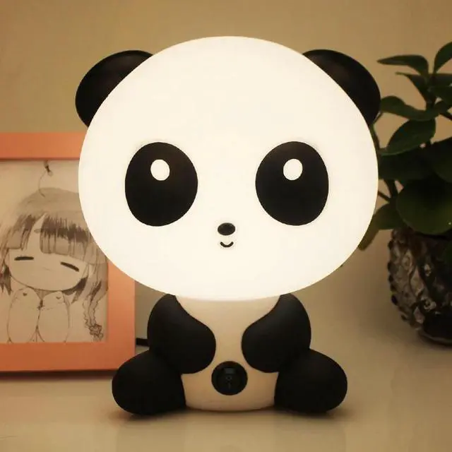 Alt view image 2 of 5 - Night light Cute panda bear table desk lamp LED Children Baby Gifts Sleep lamp For Bedroom bedside indoor decor Lighting