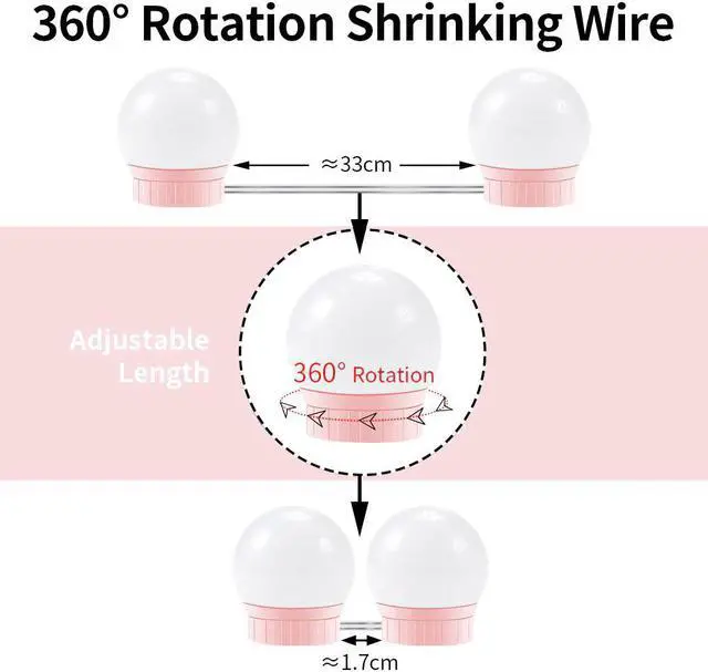 Alt view image 3 of 5 - Mirror Vanity LED USB Light DC12V Lamp Stepless Dimmable LED Dressing Table Lighting 2 6 10 14 Bulbs Hollywood Style Lamp