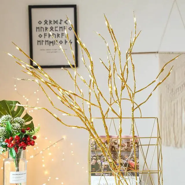 Alt view image 3 of 5 - Willow Tree Branch Lamp Light Natural High Vase Fil Tree Branch Lit By Willow Tree Branch Christmas wedding decoration