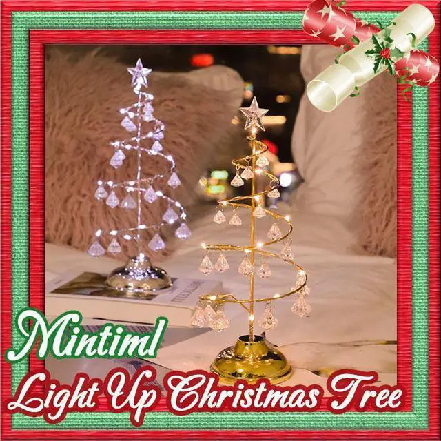 Main image of Light Up Christmas Tree Mini Christmas Tree With Lights Small Accessories Cone Gifts Christmas Desktop New Year Decorati