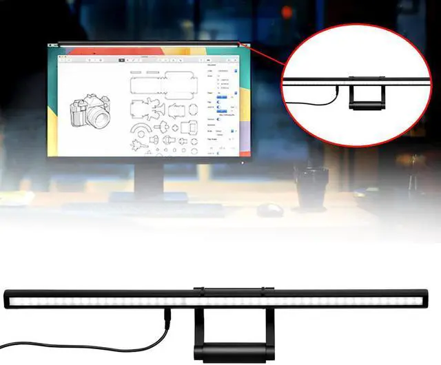Alt view image 5 of 5 - LED Computer Light Table Desk Lamp Dimmable Office Eye Protection Night Light Computer Screen Monitor Hanging Light Bar