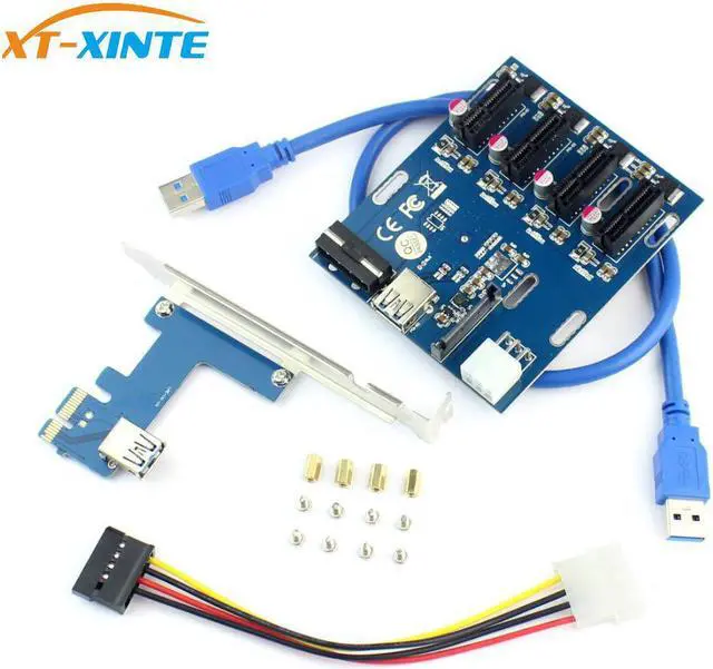 Main image of PCIe to PCI Express 1to 4 Slot Riser Card Mini ITX to External 4 PCI-e Adapter Port Multiplier Card for Miner BTC