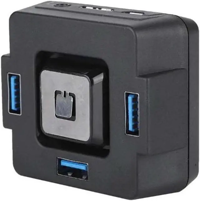 Alt view image 5 of 5 - Desktop PC Switch 3 Port USB 3.0 With Audio Sould Computer Switch External Power Switch Reset Button Plug and Play