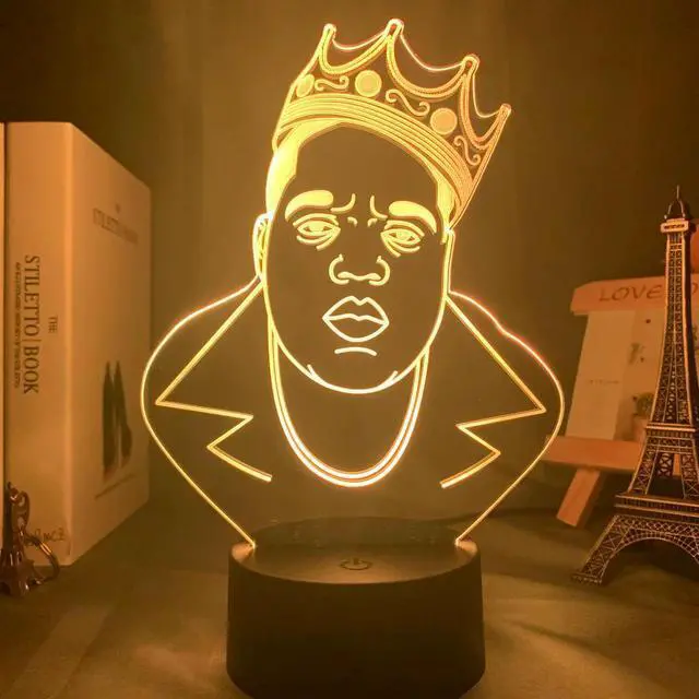 Main image of Notorious B I G Acrylic 3D Lamp for Home Decoration Nightlight Dropshipping Fans Product Table Led Night Light Biggie Gift