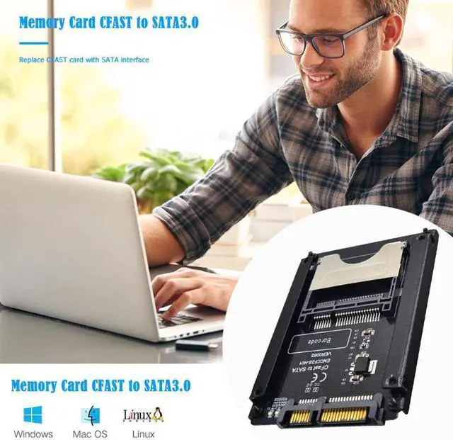 Alt view image 3 of 6 - CFAST to SATA 3.0 HDD Adapter Card SATA Computer 22 Pin Hard Disk Case CFAST memory Card Reader industrial equipment test