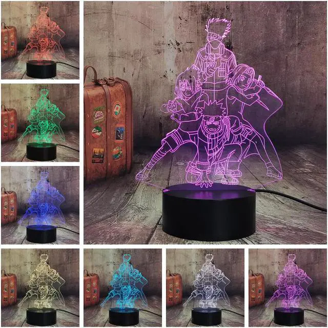 Alt view image 4 of 5 - Anime Night Light Uchiha Itachi Sasuke DEIDARA 3D LED Illusion Table Deak Lamp Home Decoration  Fans Xmas lampara