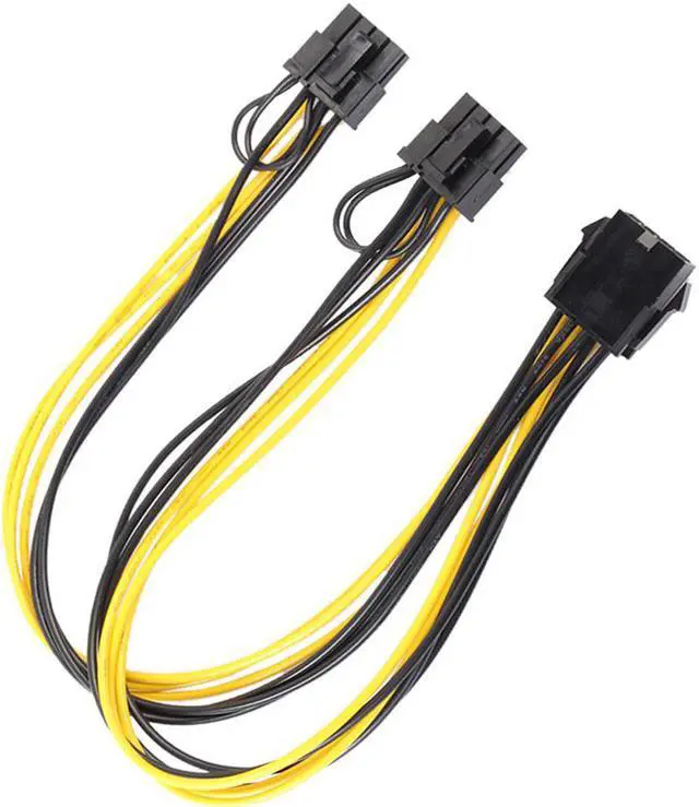 Alt view image 4 of 5 - 8 Pin Female to Dual 2x 8 Pin (6+2) Female PCI Express Power Adapter Cable for Graphics Video Card 30cm