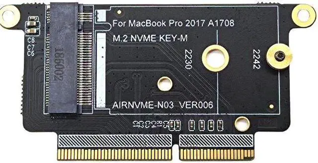 Alt view image 2 of 5 - A1708 SSD Adapter NVMe PCI Express PCIE to NGFF M2 SSD Adapter Card M.2 SSD for Apple Macbook Pro Retina 13" A1708 2016 2017