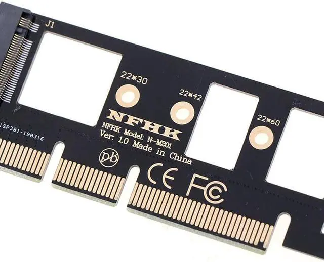 Alt view image 4 of 5 - 1*NVMe M.2 NGFF SSD to PCI-E PCI express 3.0 16x x4 adapter riser card converte