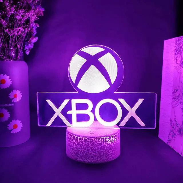 Alt view image 4 of 5 - Game Icon 3D Illusion Lamp Gaming Room Desktop Setup LED Sensor Lights Color Changing Computer Backlight Room Decoration