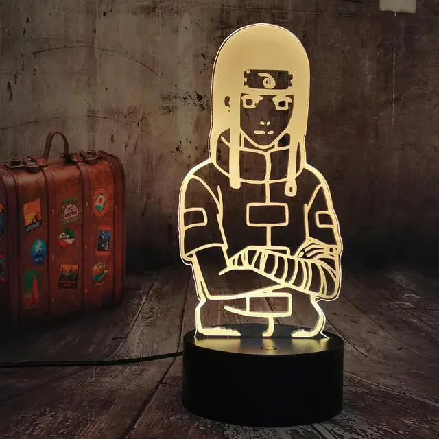 Alt view image 3 of 5 - Neji 3D Lamp Anime Naruto Sasuke LED Night Light Action Figure 7 Colors Touch Table Decoration Light Child Birthday lamp