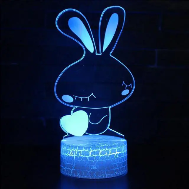Alt view image 2 of 5 - Series 3D Stereo Vision Lamp Acrylic 7 Colors Changing USB Bedroom Bedside Night Light Desk Lamp Gifts