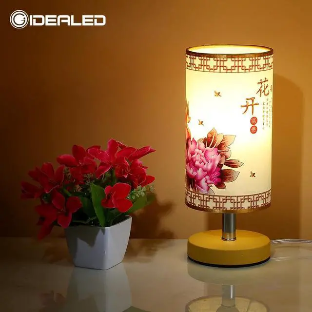Alt view image 2 of 5 - lamp smart wifi bulb Indoor Modern Vintage Bedside Lamp Shade Desk Light Cover Holder Lampshades Bedside Lamp Night Light