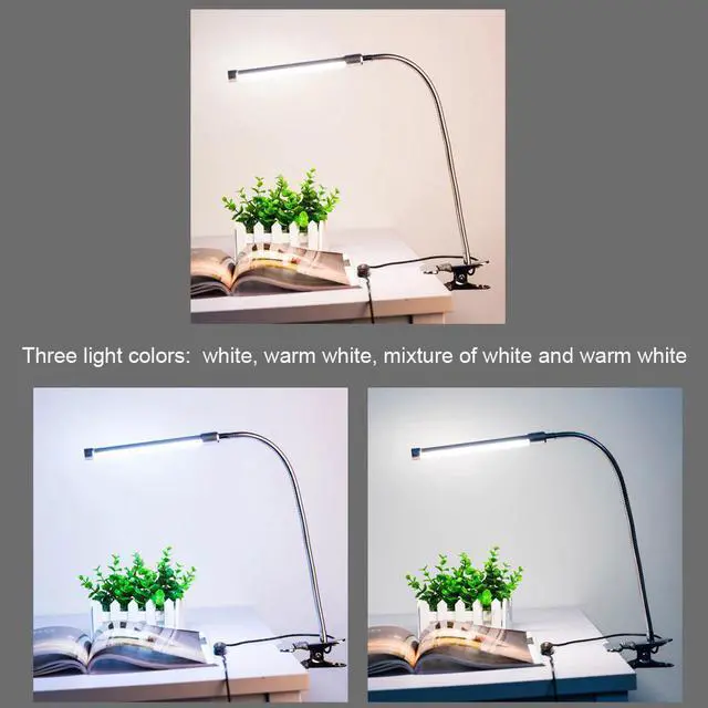 Alt view image 3 of 5 - 10W LED Table lamp Clamp Clip Light Table 36 LEDs 10-level Brightness Adjustable 3 Colors USB led Reading led desk lamp