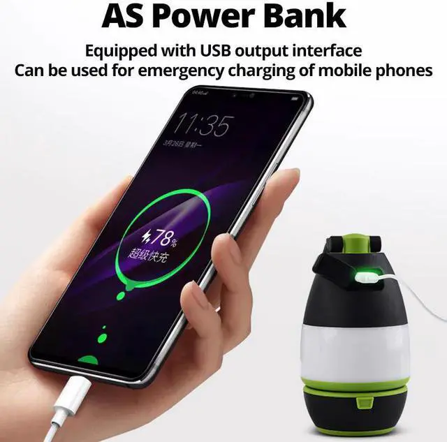 Alt view image 3 of 5 - Camping Lamp LED Lanterns Bedroom Table Lamp USB Rechargeable Emergency Light Multifunction 4 IN 1 Night Desk Lamps