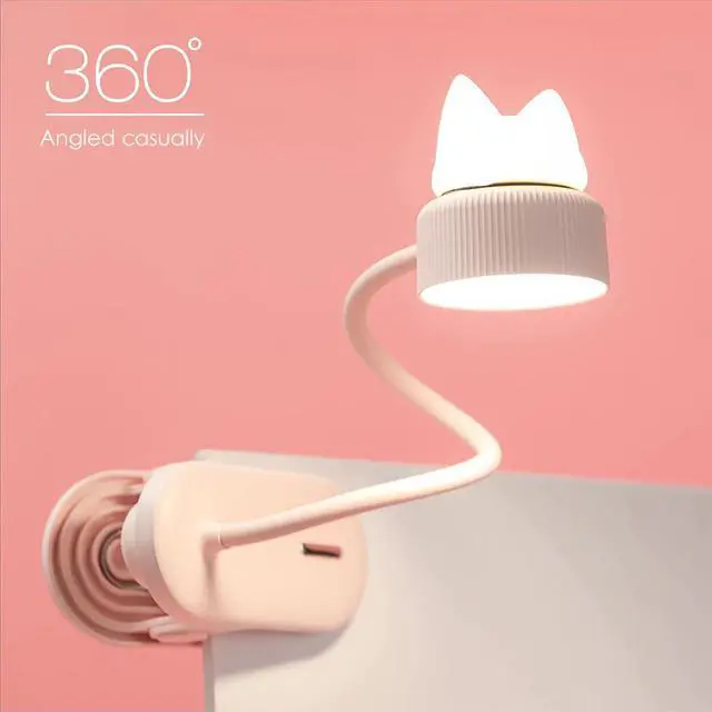 Alt view image 2 of 5 - Clip-On Desk Lamp USB Charging Cartoon Cat Light Flexible Reading Book Light For Home Office Reading Desktop Desk Lamp