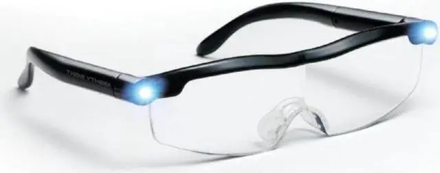 Alt view image 4 of 5 - 1.6x Magnification Mighty Sight LED Light Glasses Reading Glasses Magnifying Glass LED Glasses Night Vision Glasses