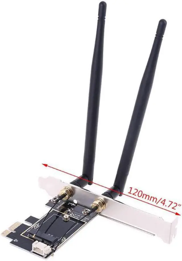 Alt view image 3 of 5 - Wireless Card to pciE-1X to -Ekey PCIE Laptop Pc WIFI WLAN Card Adapter Dual Antenna Adapter Board