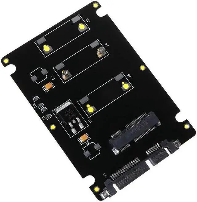 Alt view image 3 of 5 - Pcie mSATA SSD to 2.5 inch SATA3 Adapter Card with Case 7 mm Thickness black
