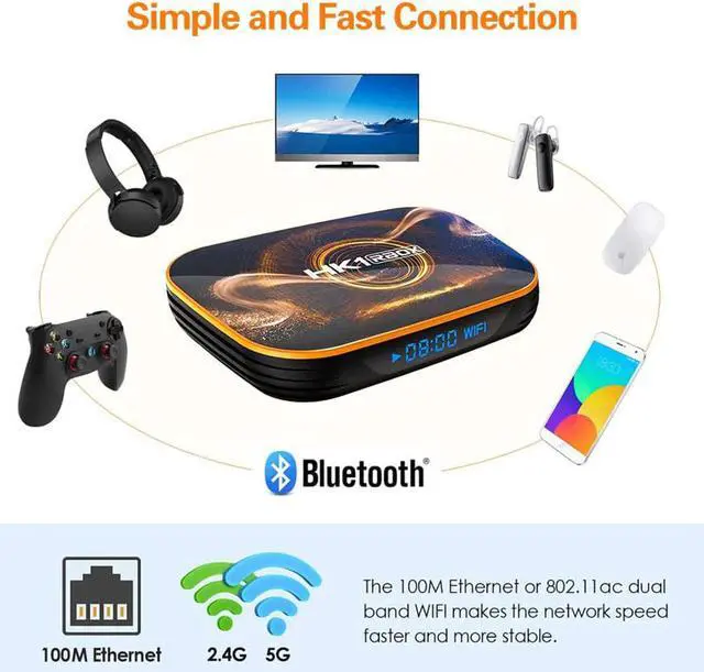 Alt view image 3 of 5 - 128GB Android 10 TV Box Hk1 Max 4k TVbox Smart TV BOX Rockchip 60fps USB3.0 Google PlayStore Youtube Set top android tv box