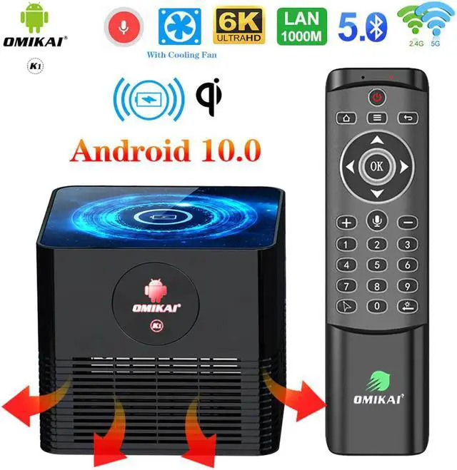 Main image of K1 Wireless Charging TV Box Android 10 4GB RAM 32GB 10bit HDR 4K Dual Wifi 1000M LAN HD Media Player Youtube Google