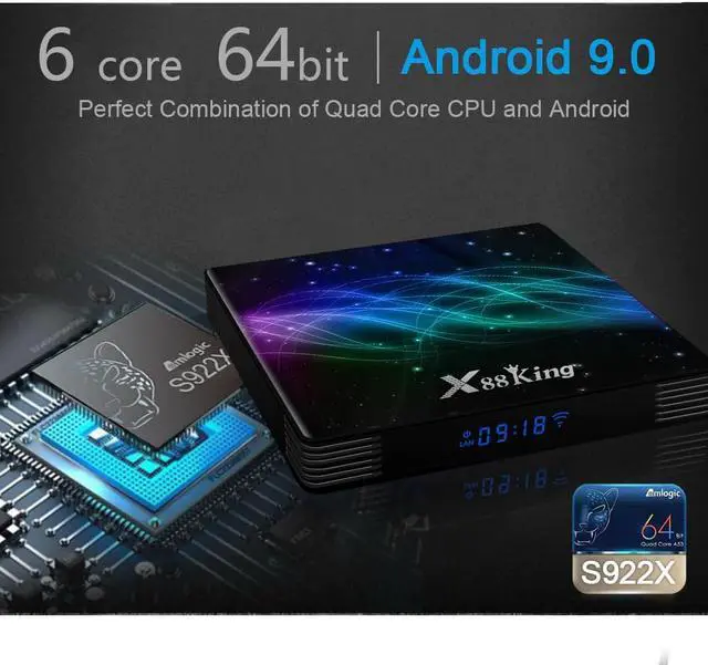 Alt view image 4 of 5 - King Smart TV Box Android 9.0 Amlogic S922X 4K 4GB 128GB Media Playe Youtube 60fps 2.4GHz&5G WiFi BT5.0 Set Top Box