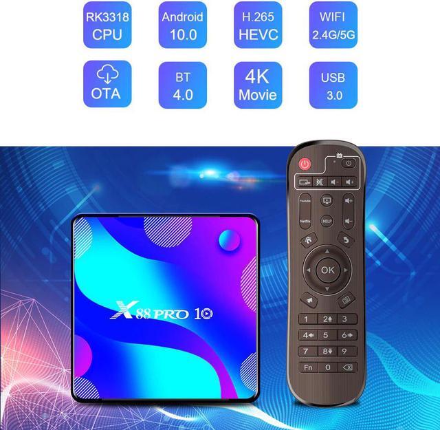 Alt view image 2 of 5 - TV BOX android 10 X88RRO10 RK3188 4K Dual Wifi BT Netflix Media player tv box Fast Set top box vs IPTV HK1MAX H96max6