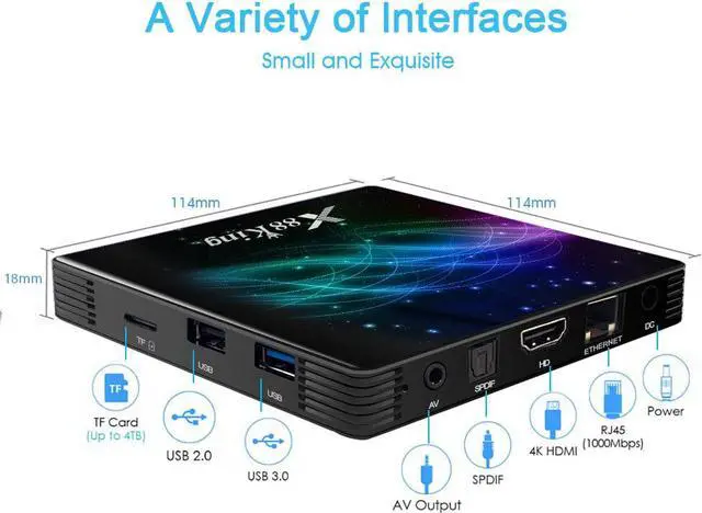 Alt view image 3 of 5 - King Smart TV Box Android 9.0 Amlogic S922X 4K 4GB 128GB Media Playe Youtube 60fps 2.4GHz&5G WiFi BT5.0 Set Top Box