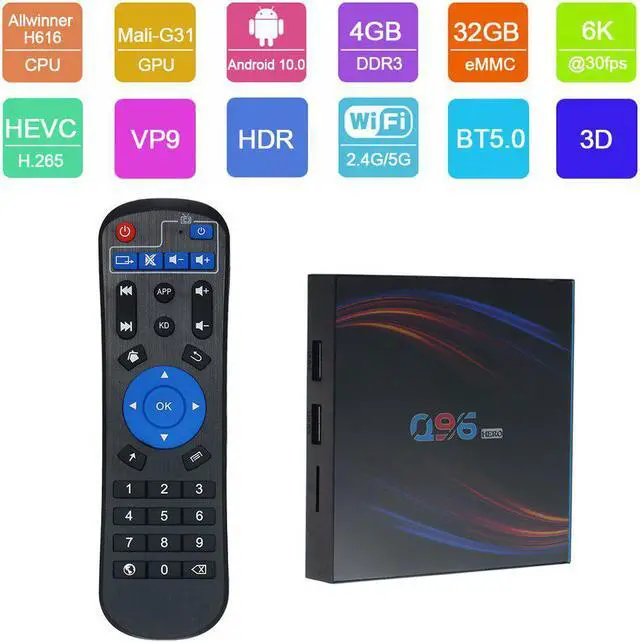 Alt view image 2 of 5 - 2020 Freeshipping Q96HERO Android 10.0 TV Box 4GB 32GB UHD 4K Media Player 6K HDR H.265 VP9 BT5.0 100M Display Remote Controll