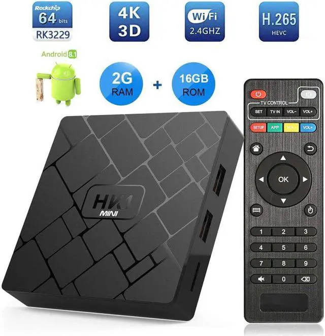 Alt view image 2 of 5 - Smart TV BOX Android 9.0 4K 1080P HK1 mini Wireless Wifi 3D Quad Core Rockchip RK3229 Media Player TV box