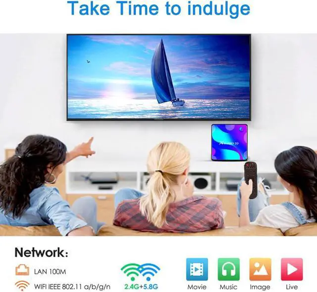 Alt view image 3 of 5 - PRO Android 10 Smart TV Box 2020 TV BOX 4GB 128GB RK3318 Quad Core 8K HD 2.4G/5Ghz Wifi Youtube 3D Media Player Set Top Box