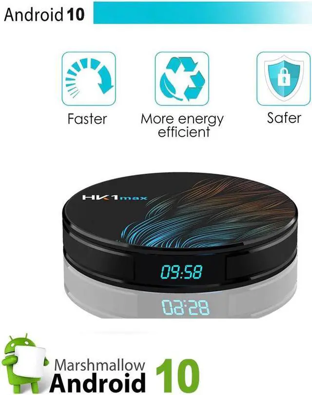 Alt view image 5 of 5 - 10.0 HK1MAX Smart TV Box RK3318 2.4G/5G Wifi BT 4.0 4K HDR Media Player Mini HK1 MAX Set Top Box TV Receiver 2GB 4GB