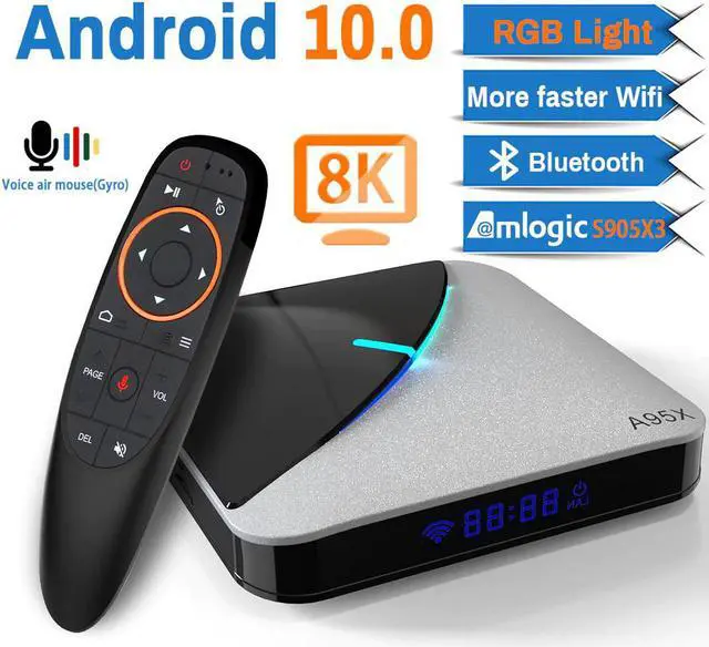 Main image of F3 Air 8K Android 10.0 TV BOX Amlogic S905X3 4K Google Voice Assistant wifi 4GB 16GB 32GB 64GB RGBLight TV Box