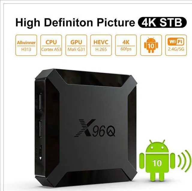 Alt view image 2 of 5 - X96Q TV Box Android 10.0 2GB 16GB Allwinner H313 Quad Core 4K 2.4G Wifi Netflix Youtube Android 10 Set Top Box Media Player