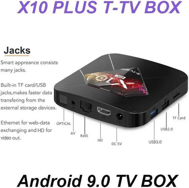 Alt view image 5 of 5 - BOX X10 Plus Android 9.0 Smart TV Box Allwinner H6 2.4G WiFi 4GB RAM 32GB/64GB ROM Set Top Box USB3.0 H.265 6K Media Player