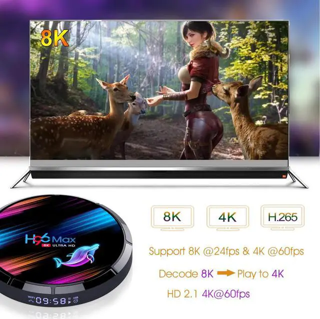 Alt view image 3 of 5 - Max X3 Smart Android 9.0 TV Box S905X3 Cortex-A55 Quad Core 64 Bit 4GB /128GB 2.4G & 5G WiFi HD Media Player