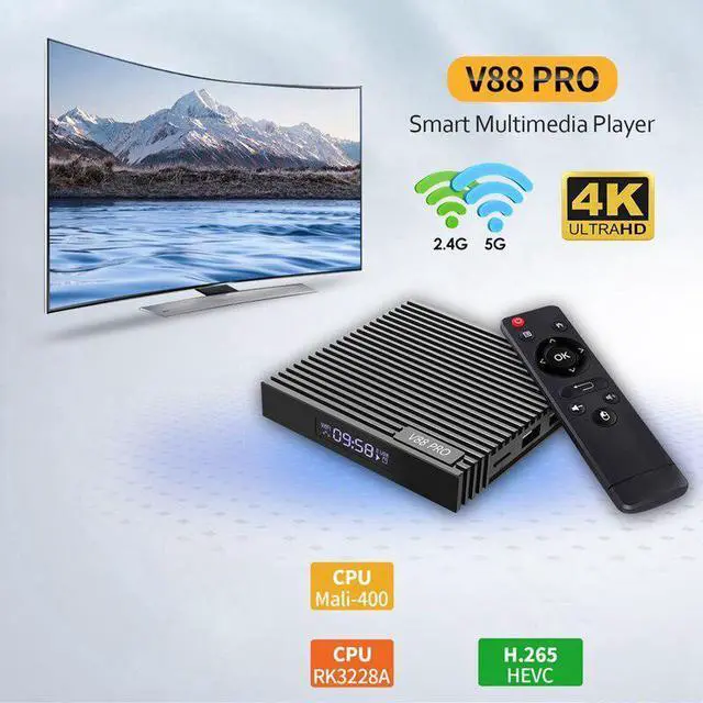 Alt view image 4 of 5 - Set Top Box Android 9.0 Supports 3D Video RAM 2GB ROM 16GB WiFi Multi-Language Network Set-Top Box