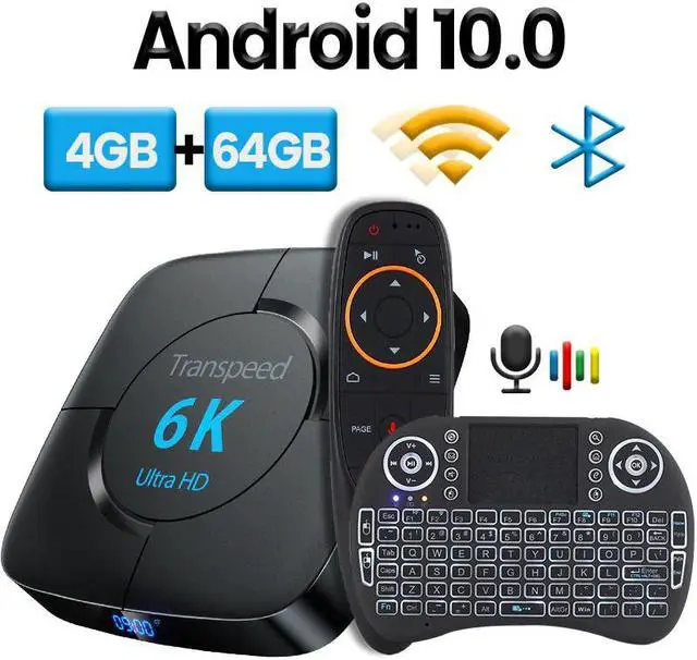 Main image of Android 10.0 Bluetooth TV Box Google Voice Assistant 6K 3D Wifi 2.4G&5.8G 4GB RAM 64G Play Store Very Fast BoxTop Box