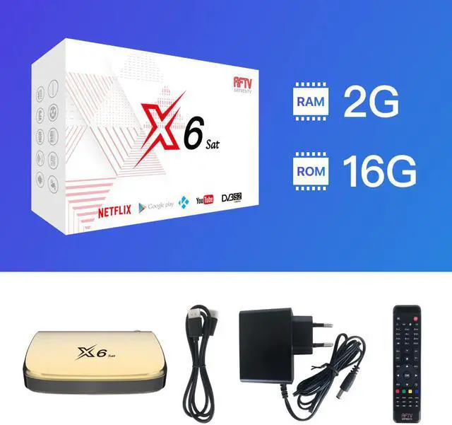 Alt view image 5 of 5 - AFTV X6 Sat Amlogic S905D 2G 16G 4K 2.4G Wifi Android TV Box DVB-S2 Hybrid Smart Box  TV  V OD